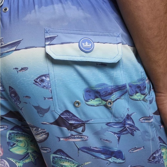 Peter Millar Mens Seaside Ocean Traffic Swim Trunks Size XL - Picture 5 of 15